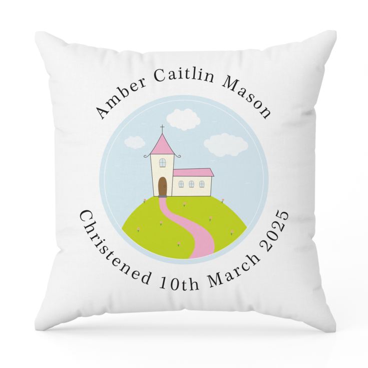 Personalised Girls Christening Cushion product image