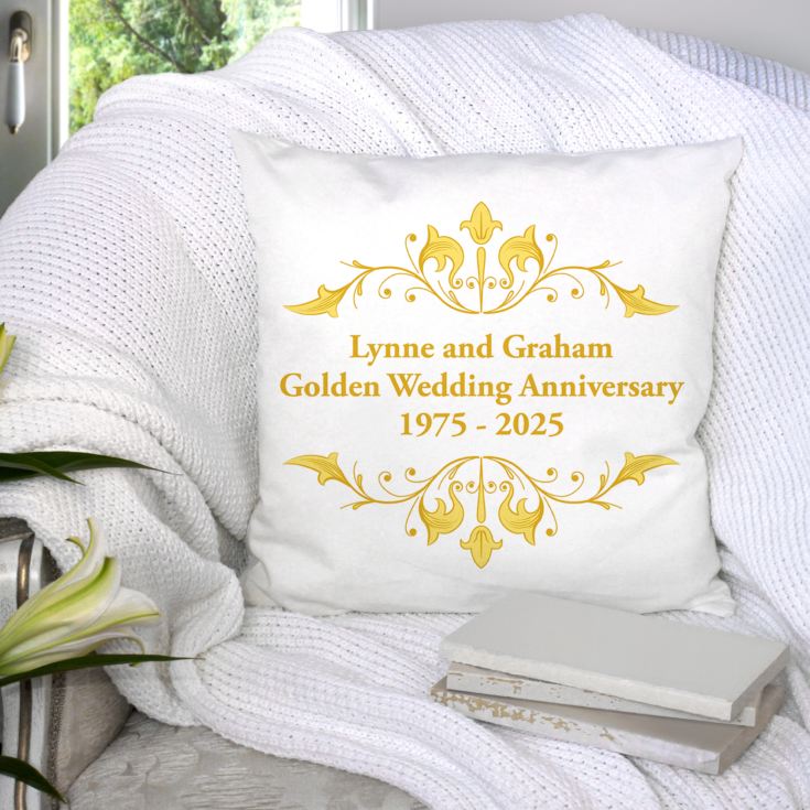 Personalised Golden Anniversary Cushion product image