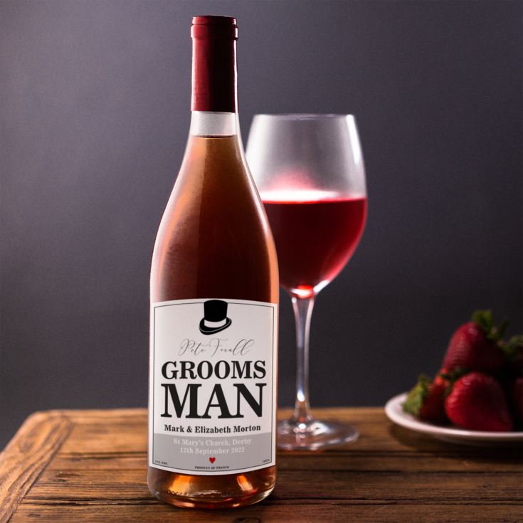 Personalised Groomsman Rose Wine product image