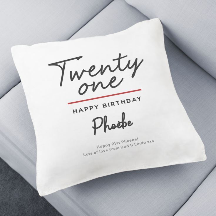 Personalised Classy 21st Birthday Cushion product image