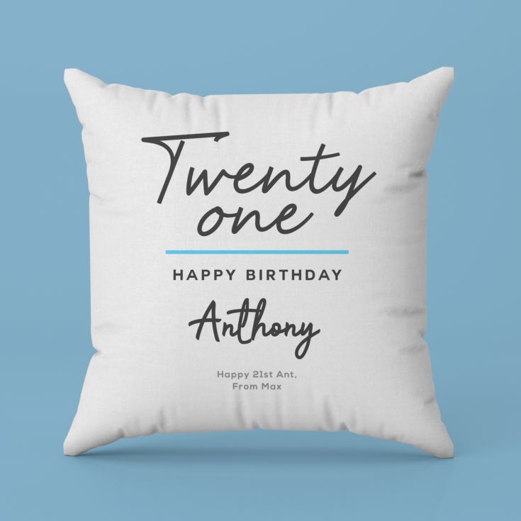 Personalised Classy 21st Birthday Cushion product image