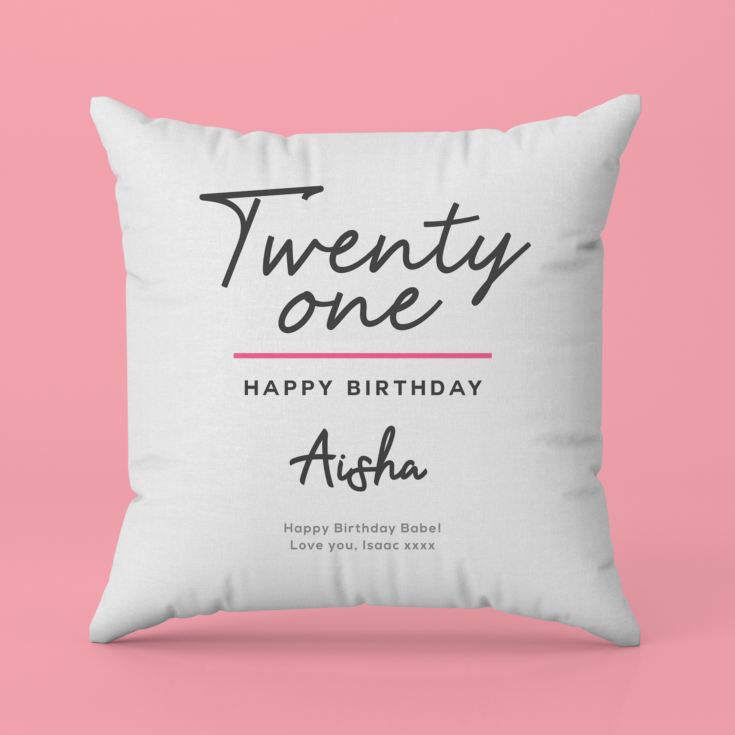 Personalised Classy 21st Birthday Cushion product image