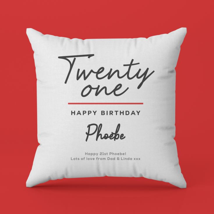 Personalised Classy 21st Birthday Cushion product image