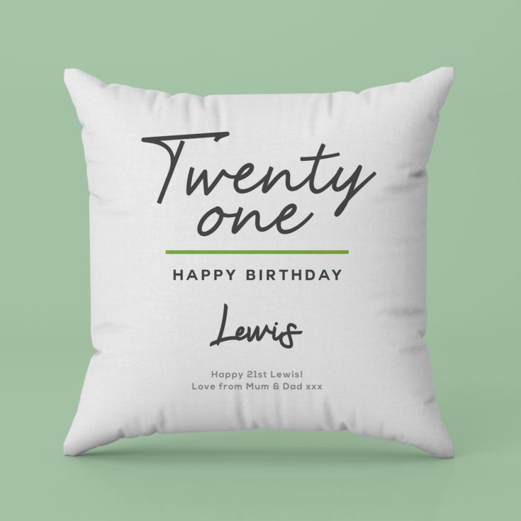 Personalised Classy 21st Birthday Cushion product image