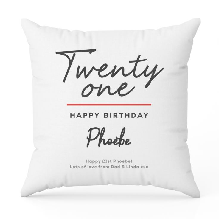 Personalised Classy 21st Birthday Cushion product image