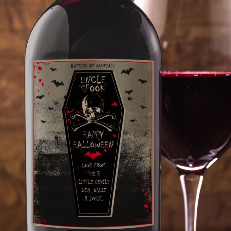 Personalised Happy Halloween Red Wine product image