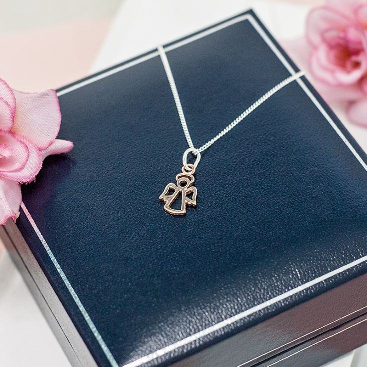 Rose Gold Guardian Angel Pendant In Personalised Gift Box | The Gift ...
