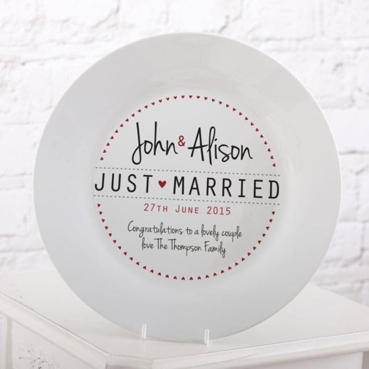 Personalised Just Married Wedding Plate