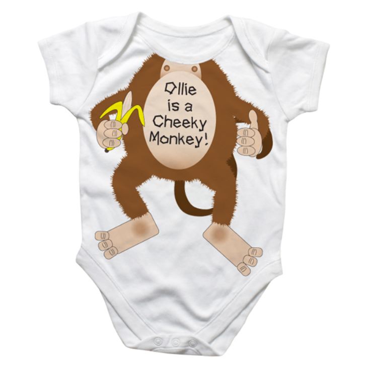 Personalised Cheeky Monkey Baby Grow 