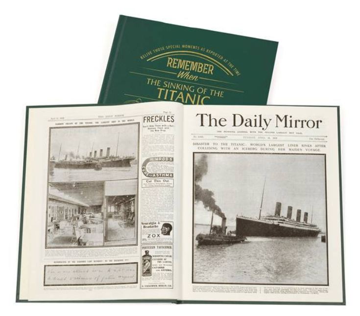 Newspaper Titanic Book -  Leatherette Cover product image