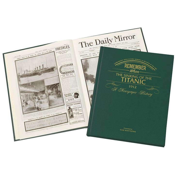 Newspaper Titanic Book -  Leatherette Cover product image