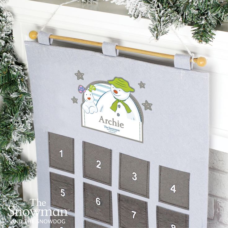 Personalised The Snowman and the Snowdog Advent Calendar In Silver Grey product image