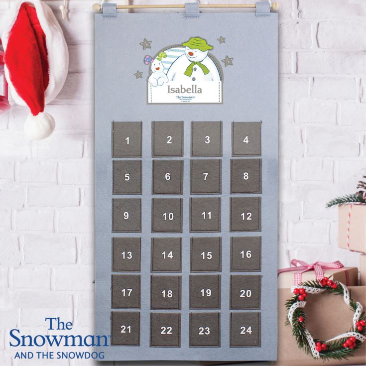 Personalised The Snowman and the Snowdog Advent Calendar In Silver Grey product image