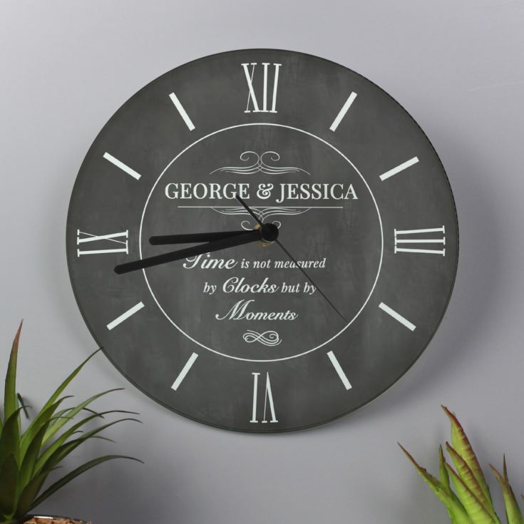 Personalised Measured In Moments Glass Clock product image