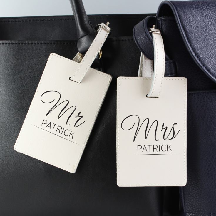 Personalised Couples Classic Cream Luggage Tags product image