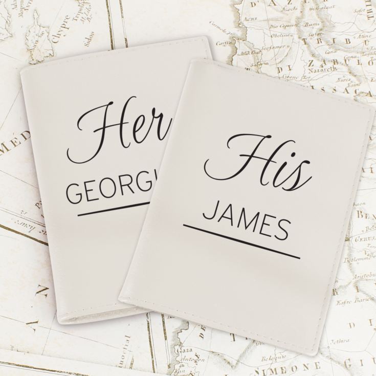 Personalised Couples Cream Passport Holders product image