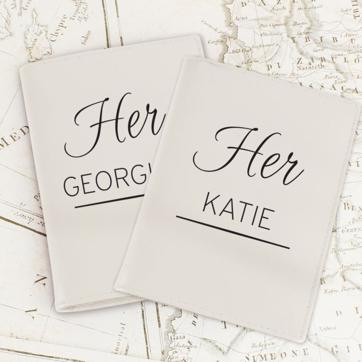 Personalised Couples Cream Passport Holders product image