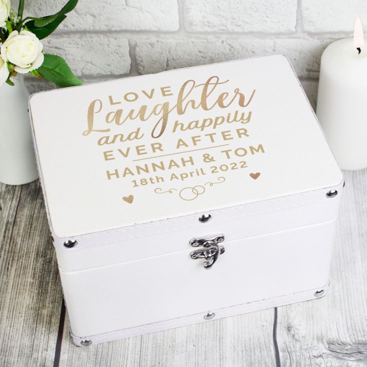 Personalised Love Laughter Leather Box product image