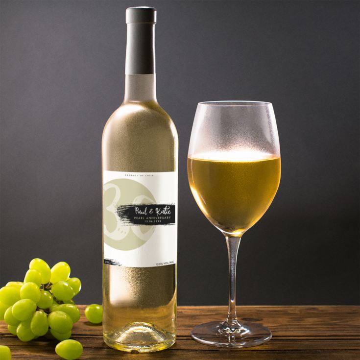 Personalised Pearl Anniversary White Wine product image