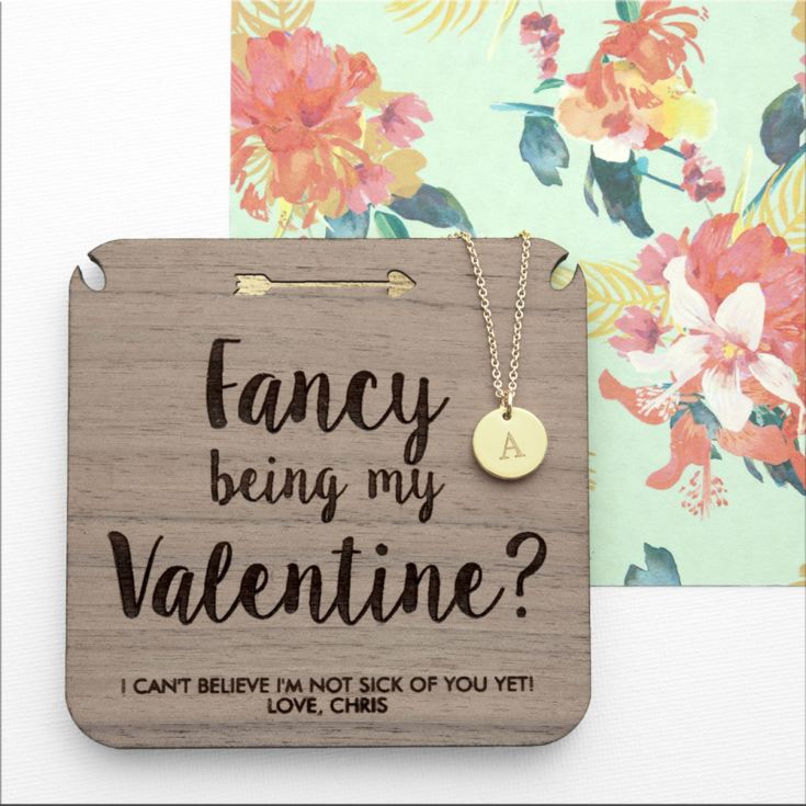 Personalised Will You Be My Valentine Necklace & Keepsake product image