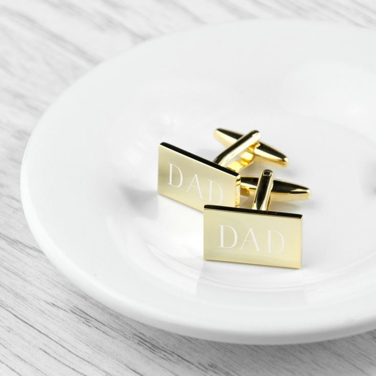 Personalised Rectangle Gold Plated Cufflinks product image