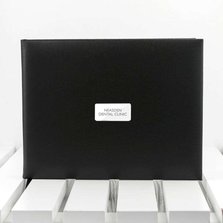 Personalised Black Leather Visitors Book product image