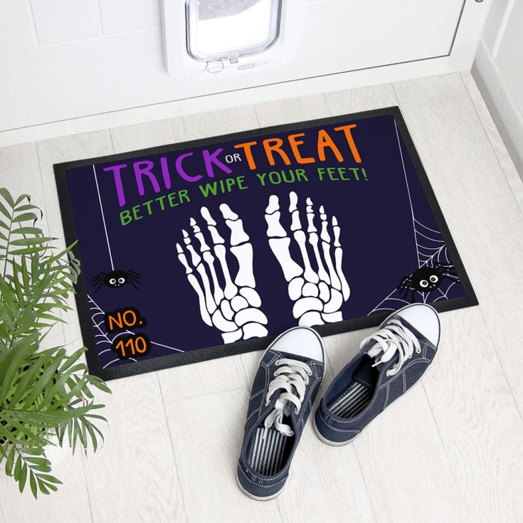 Personalised Halloween Trick or Treat Indoor Doormat product image