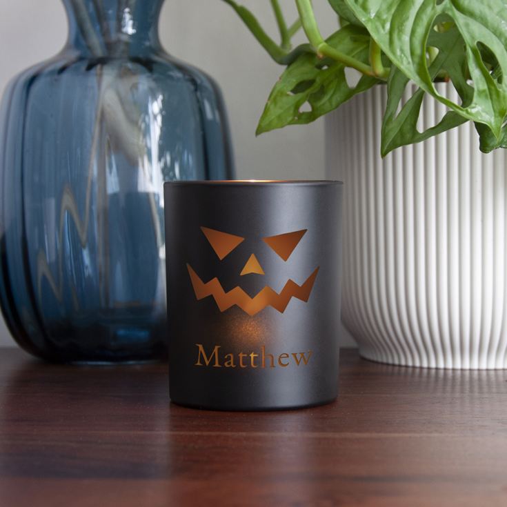 Personalised Halloween Jack-O-Lantern Candle Holder product image