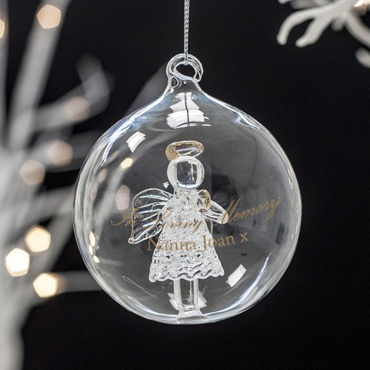 Personalised Glass Angel Bauble | The Gift Experience