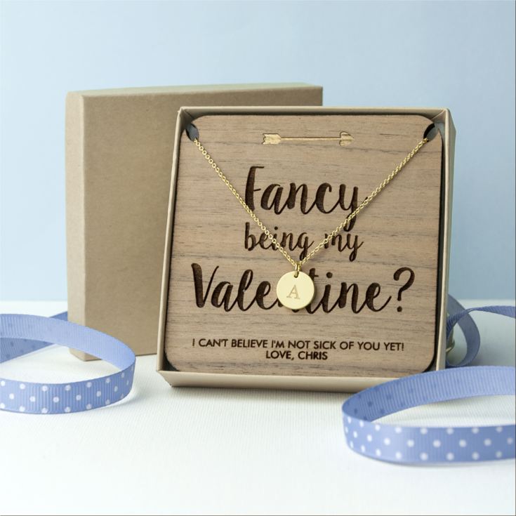 Personalised Will You Be My Valentine Necklace & Keepsake product image