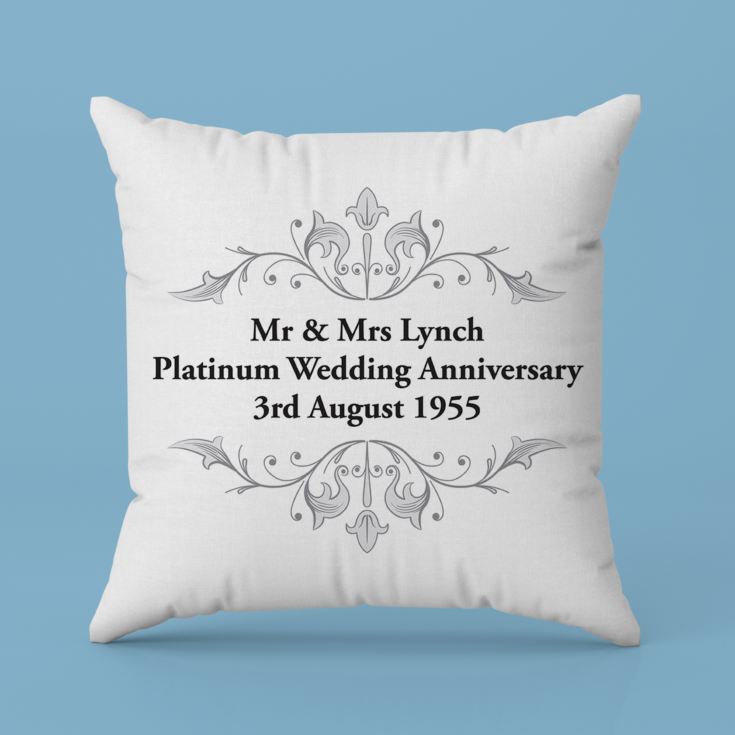 Personalised Platinum Anniversary Cushion product image