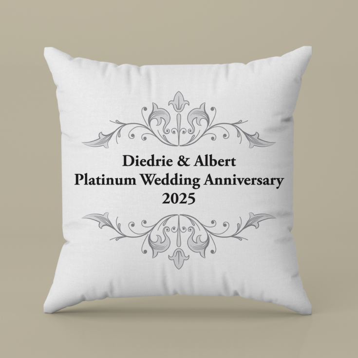 Personalised Platinum Anniversary Cushion product image