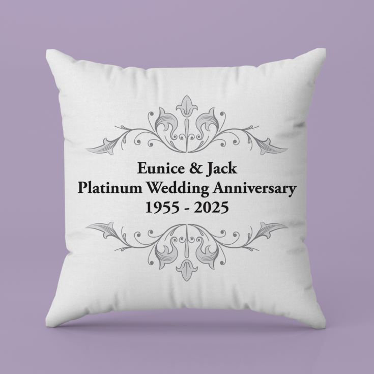 Personalised Platinum Anniversary Cushion product image