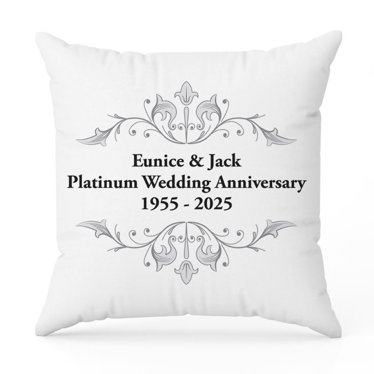 Personalised Platinum Anniversary Cushion product image