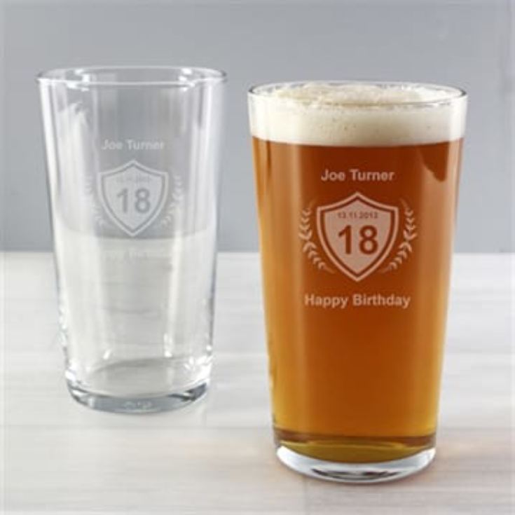 Personalised Age Crest Pint Glass product image