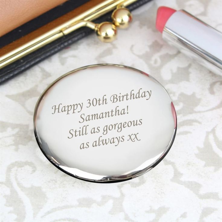 Personalised Circle Compact Mirror product image