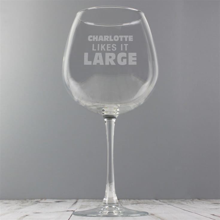 Personalised Likes It Large Bottle Of Wine Glass product image