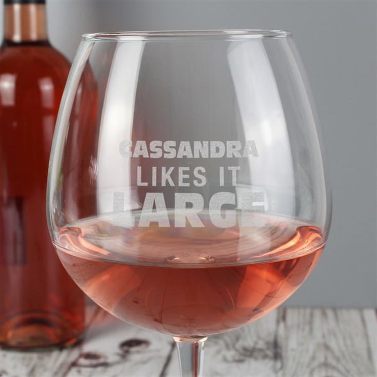 Personalised Likes It Large Bottle Of Wine Glass product image