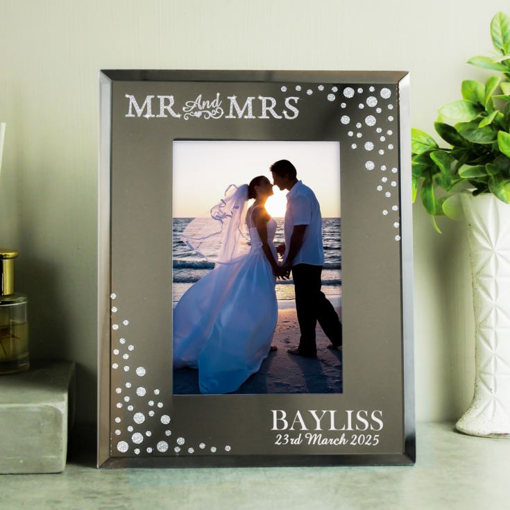 Personalised Diamante Mr and Mrs Frame product image