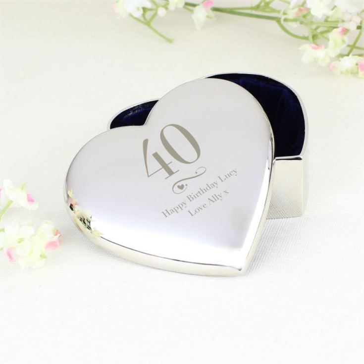 Personalised Big Age Heart Trinket Box product image