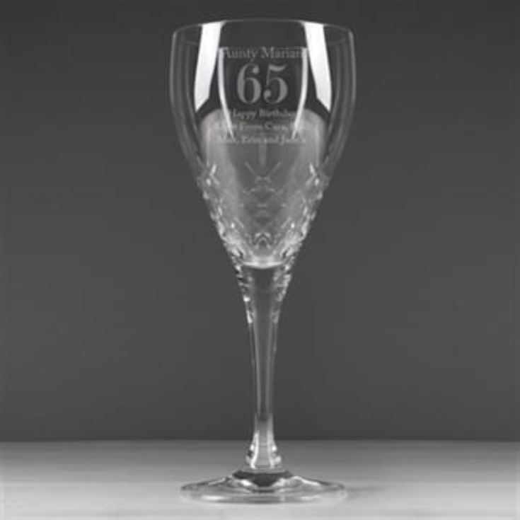 Personalised Birthday Crystal Wine Glass product image