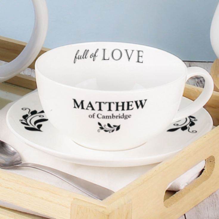Cup of Love Personalised Teacup & Saucer product image