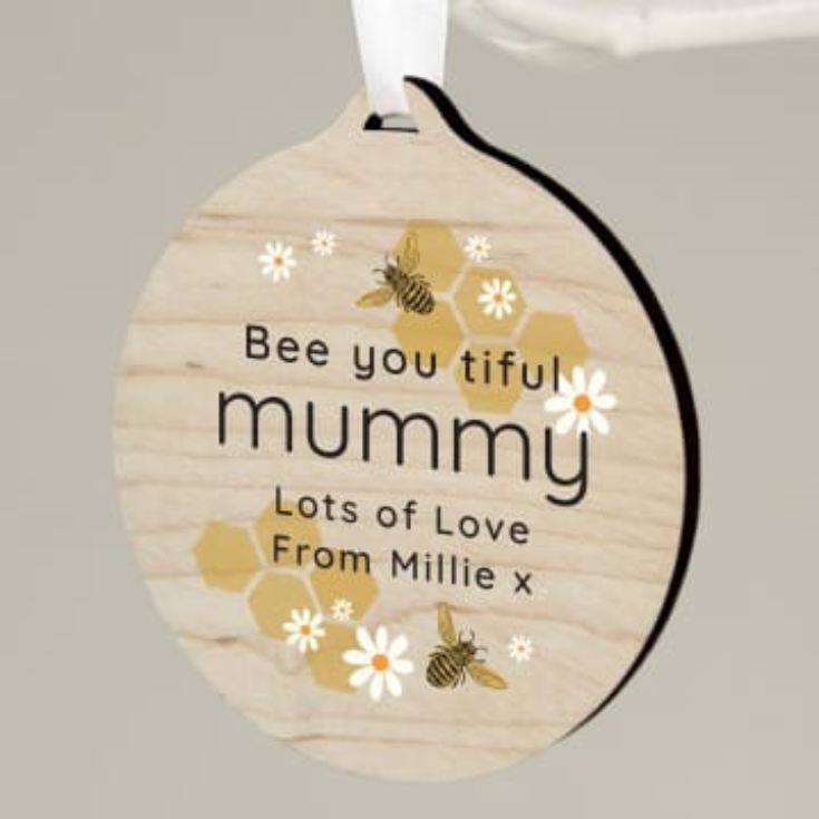 Personalised Wooden Bee Christmas Decoration product image