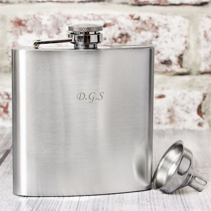 Personalised Stainless Steel Hip Flask product image