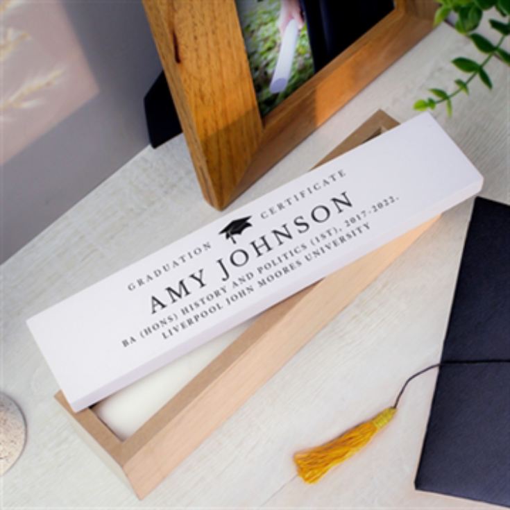 Personalised Graduation Wood Certificate Holder product image