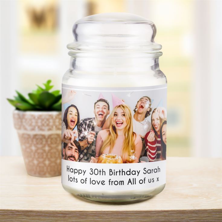 Personalised Photo Upload Scented Jar Candle product image
