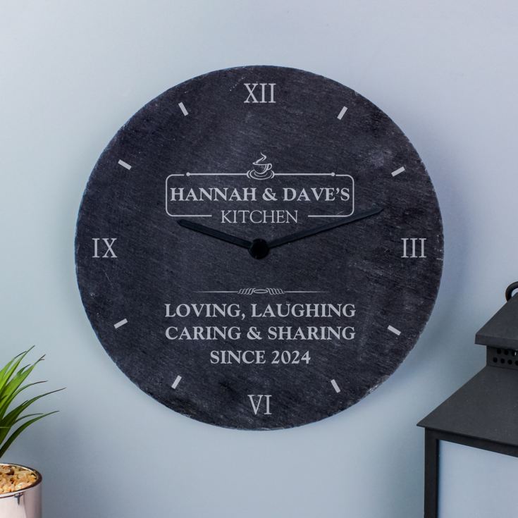 Personalised Kitchen Slate Clock product image