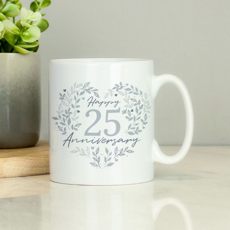 Personalised 25th Silver Wedding Anniversary Mug product image