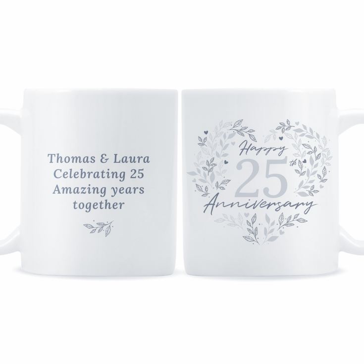 Personalised 25th Silver Wedding Anniversary Mug product image