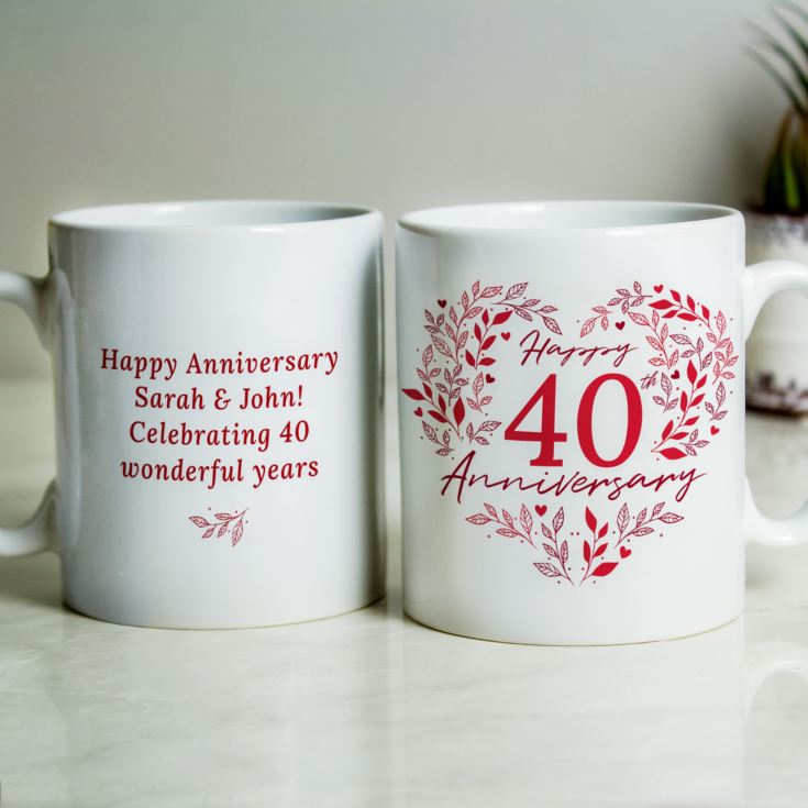 Personalised 40th Ruby Wedding Anniversary Mug product image